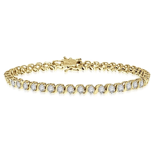 S links in bezel setting bracelet in 14K Solid Yellow Gold