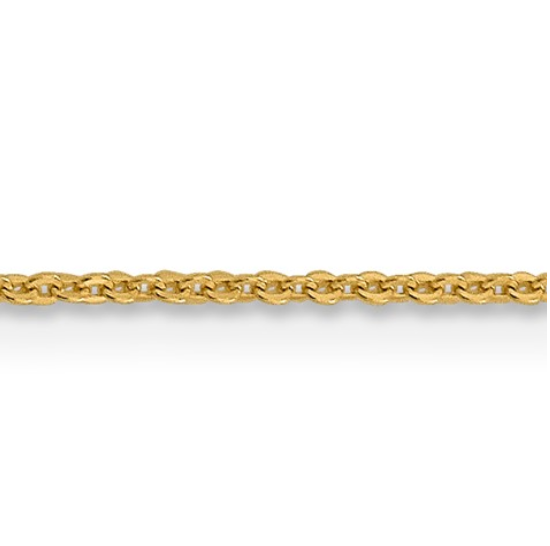 14k solid yellow gold 1.10 mm Flat Cable Chain