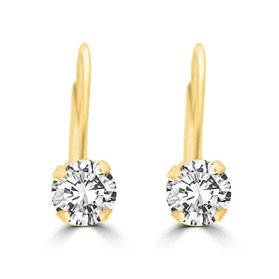0.5ct round brilliant stone earrings in Solid Gold