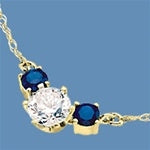 Diamond Essence and sapphire Essence together make a special gift. 1.75 cts.t.w. 14K Solid Gold.