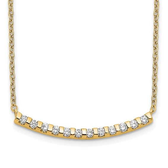 Lab-grown diamond 14k yellow gold 18" necklace by diamond essence