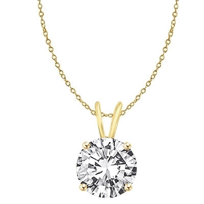 Diamond Essence Round Brilliant 1.0 ct. set in 14K Solid Gold. Choice of 2 and 3 carats available.