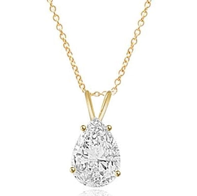 Pear-cut Diamond pendant in  14K Solid Gold