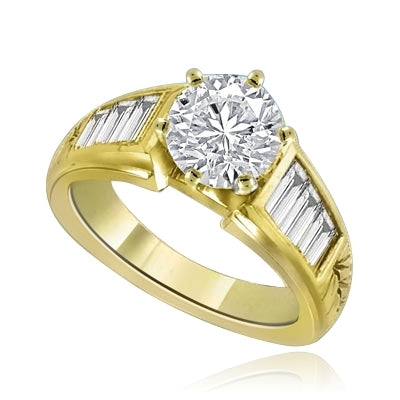 2 cts Precocious-Glamourous Solid Gold Ring