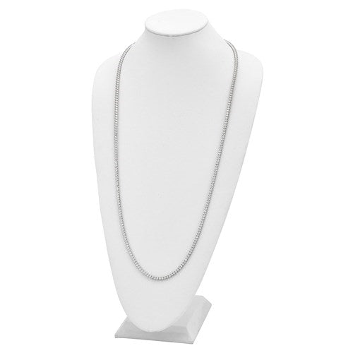 Diamond Essence Designer Necklace with 0.10 cts. Round Diamond Essence Stones. 269 stones. Appx. 26.9 Cts. t.w. set in Platinum Plated Sterling Silver.