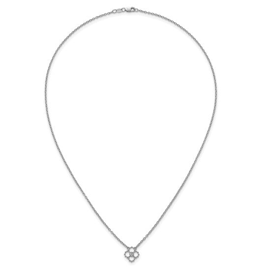 Beaded Quatrefoil Sterling Silver Necklace