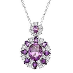 Silver pendant with Amethyst stones