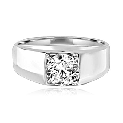 Sterling Silver man's ring with round stone
