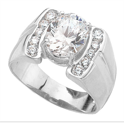 CITY LIGHTS  Art deco Mans ring in Silver