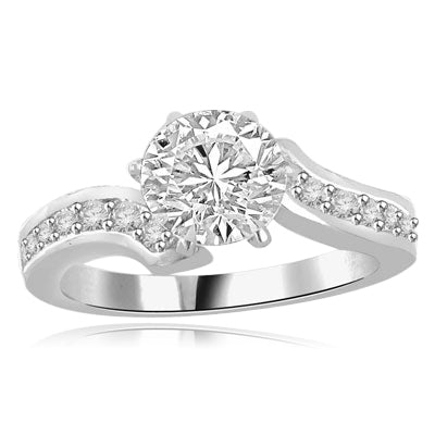 DE stone set on a twisted shank in silver ring