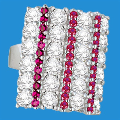 ruby essence and white round diamonds in sterling silver ring
