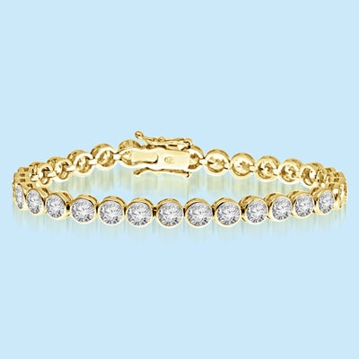 6.75 Inch bezel set bracelet in gold vermeil