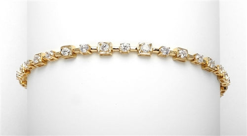 7" long, Lovely formation of round stones set in alternate prong and square bezel setting. A unique piece to match your personality - 4.0 Cts. T.W.