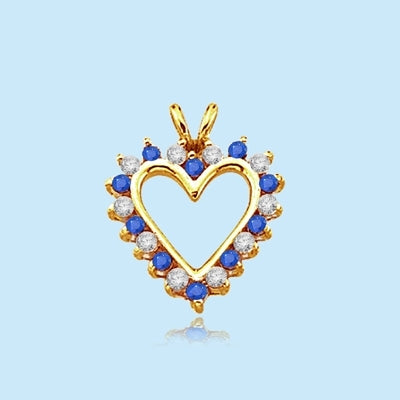 Sapphire Essence Heart Pendant - 0.5 Cts. T.W. set in 14K Gold Vermeil.