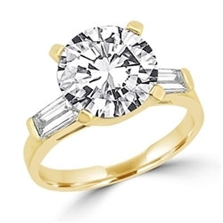Gold vermeil ring with 3 carat stone & baguettes