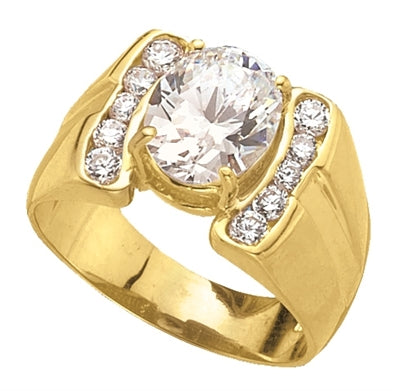CITY LIGHTS  Art deco Mans ring in Gold Vermeil