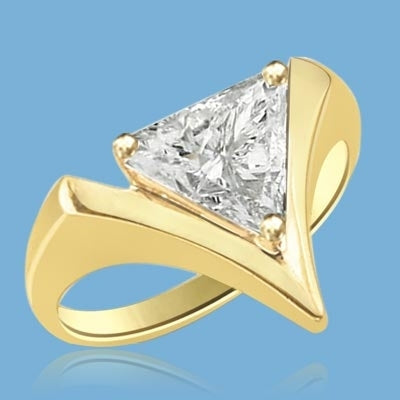 2.0 Dia. Carats Trilliant Cut Diamond in vermeil