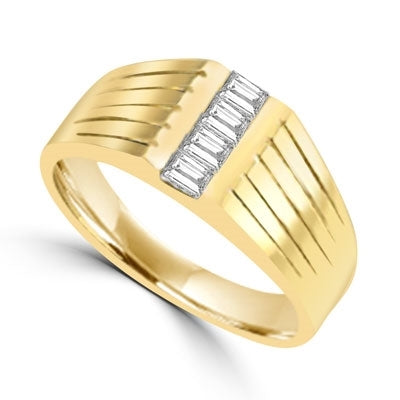 14K Gold Vermeil man's ring with these square cut Diamond Joy center stones, 0.40 cts.t.w.