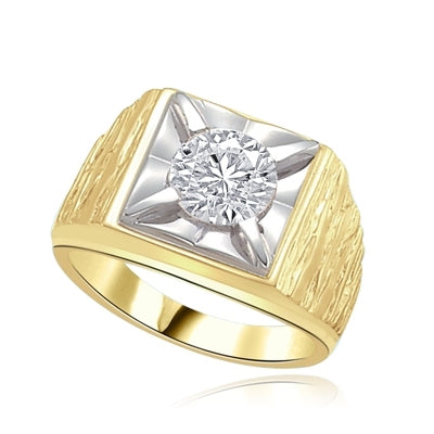 Play-Mans heavy ring with a 2.0ct in gold vermeil