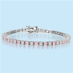 5ct mix stone bracelet in 14K Solid White Gold