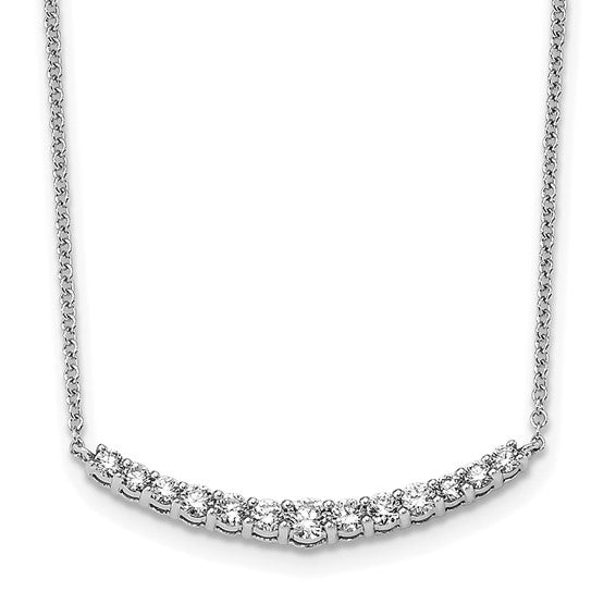 Bar set white gold lab grown diamonds necklace