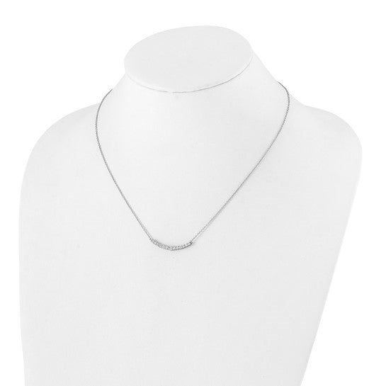 Bar set white gold lab grown diamonds necklace