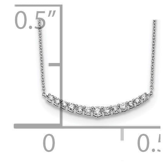 Bar set white gold lab grown diamonds necklace