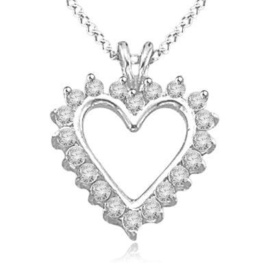 0.5 cts Diamond Essence Heart Pendants in white gold