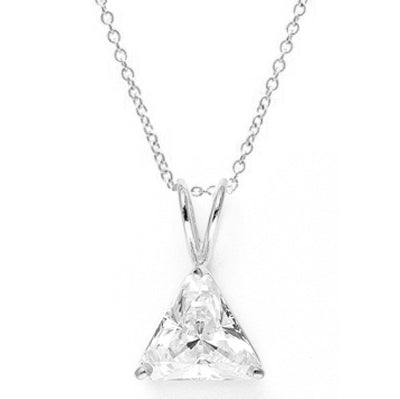 Diamond Essence Pendant with Triangle stone.3.0 Cts. T.W. set in 14K Solid White Gold.