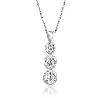 pendant of bezel-set round-brilliant in white gold