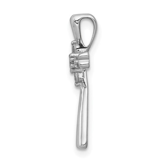 14k white gold diamond cross slide pendant