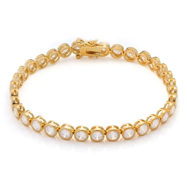14k gold bezel diamond fringe shaker bracelet