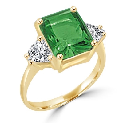 Diamond Essence emerald stone of 5.0 ct. set in 14K Solid Gold setting ...