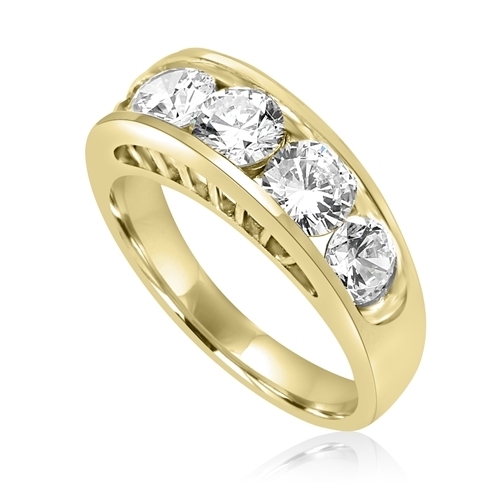 Diamond Essence Five Stones Ring, With Round Brilliant Stones In ...