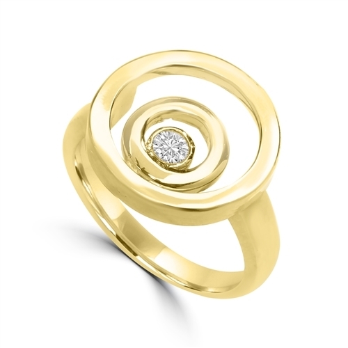 Diamond Essence Ring with 0.20 Ct. Round Brilliant Stone In Bezel ...