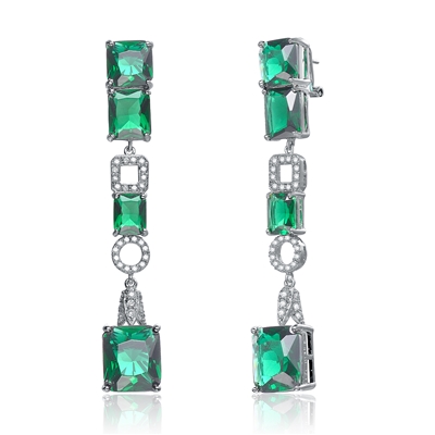 Created Emerald 925 Sterling Silver Designer Earrings 2023 Trend For Women  Vintage Aesthetic Style Dating Charms Halo Jewelry