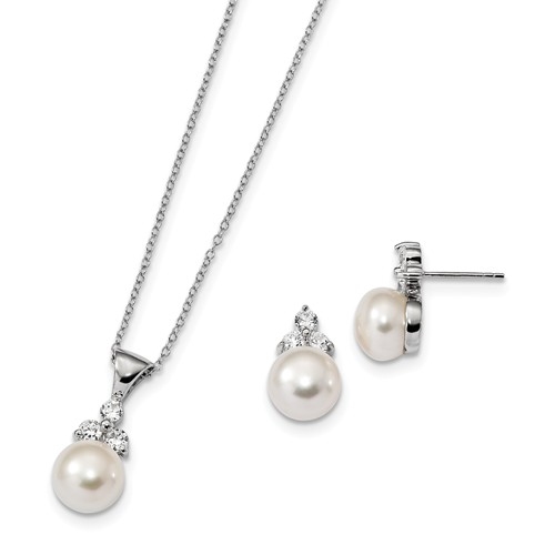 9-10mm Freshwater Cultured Pearl Necklace And 8-9mm Freshwater Cultured Pearl  Earring Set : Target