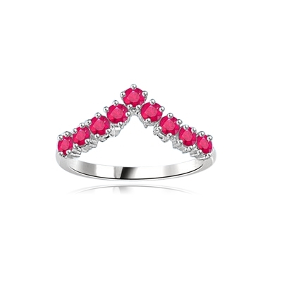 Ladies Simulated Ruby and Diamond Eternity Ring