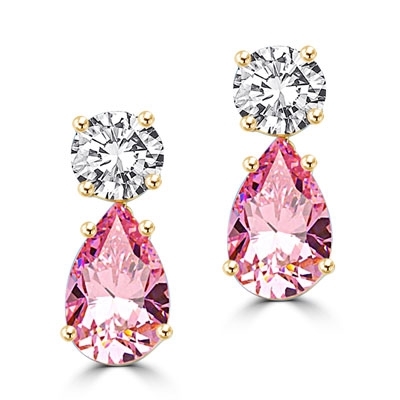 Buy Gold Look Ruby and White Stone Earrings Design Guarantee Jewellery Buy  Online