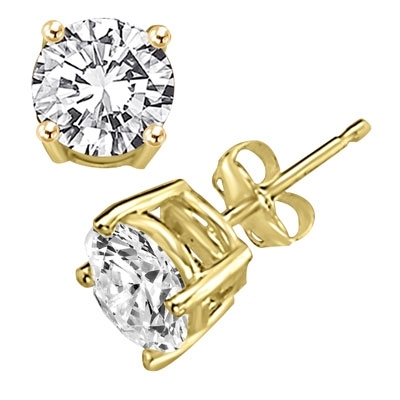 0.22 Carat Total Weight Pear Diamond Bezel Stud Earrings in 14K Yellow –  QUEEN MAY