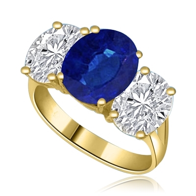 Jaw dropping 4-carat oval Sapphire Essence stone with a 2-carat Diamond ...