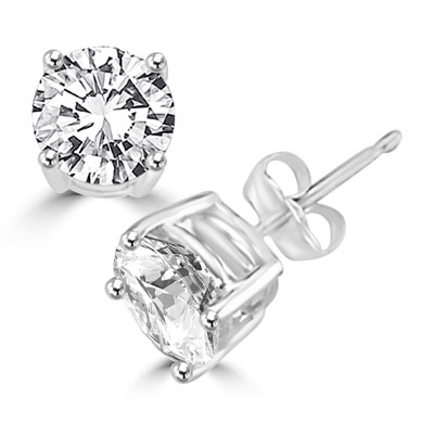 Diamond Essence ear studs, 1.5 carats each, set in 14K Solid White Gold ...