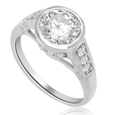 Kwiat | Engagement Ring with a Bezel Set Round Brilliant Diamond in 18K  Yellow Gold - Kwiat